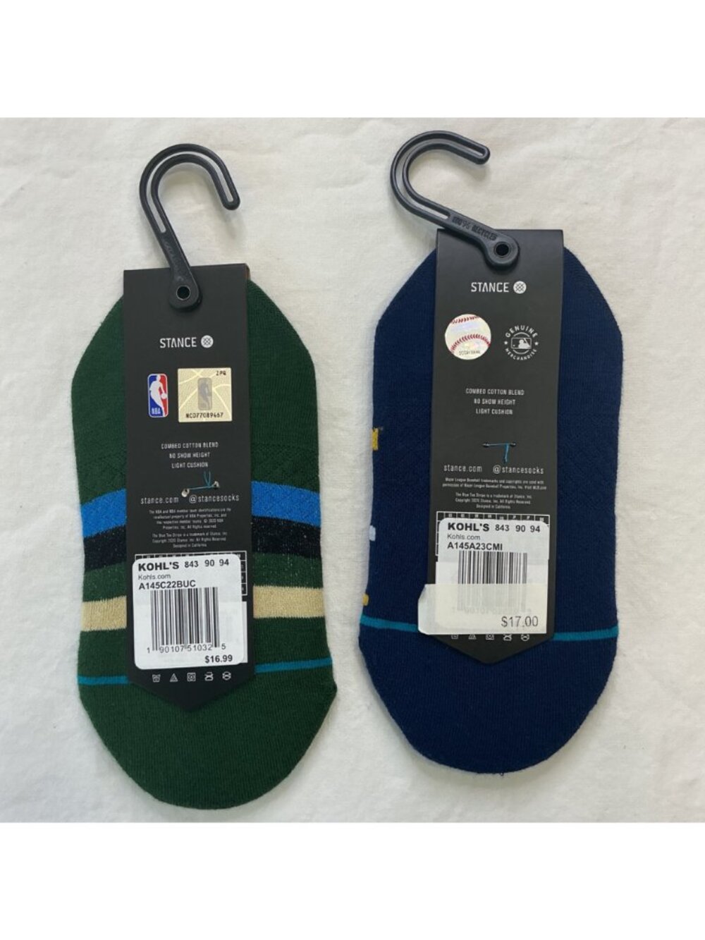 NEW Stance NBA & MLB No Show Socks 2-Pack Milwaukee Bucks & Brewers Medium - Picture 3 of 7